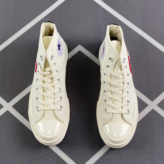 日本版CDG PLAY愛心眼睛 x CONVERSE 1970s聯乘限量版高筒白色帆布鞋波鞋