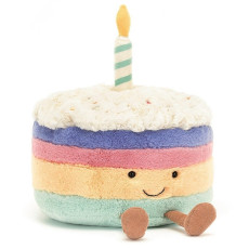 英國 JELLYCAT LONDON Amuseable Rainbow Birthday Cake彩虹蛋糕造型毛絨公仔