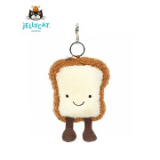 英國JELLYCAT LONDON Amuseable Toast Bag Charm多士卡通造型毛絨公仔掛飾19cm