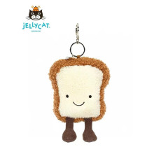 英國JELLYCAT LONDON Amuseable Toast Bag Charm多士卡通造型毛絨公仔掛飾19cm