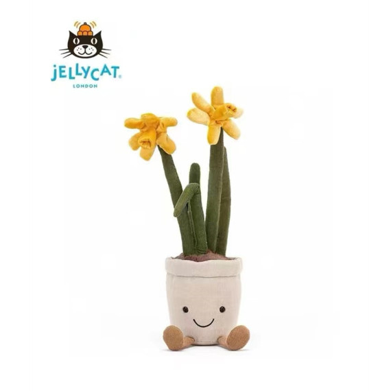 英國JELLYCAT LONDON 水仙花盆景卡通造型毛絨公仔