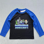 日本人氣MINECRAFT印花LOGO兒童打底衫長袖Tee